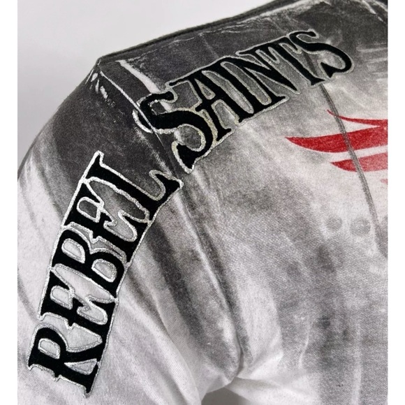 Rebel Saint By Affliction Men's T-Shirt Bloody Night Biker Skull - Picture 9 of 10